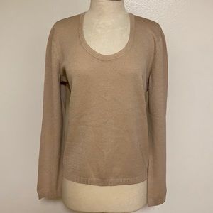 St John Tan Knit Sweater M